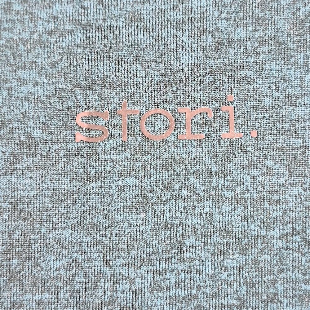 Stori Leggings Size 6 Teal Heather Soft Double Brush Heavy Weight Pockets Tights - Picture 6 of 8